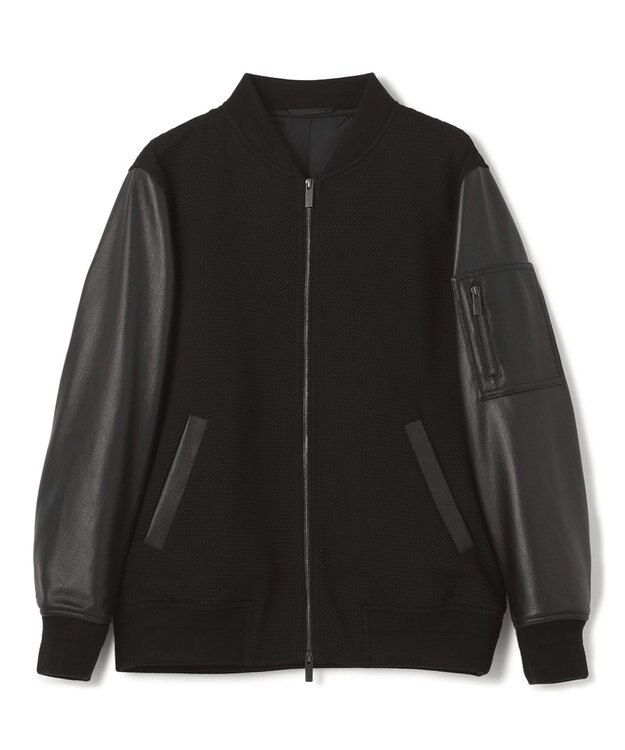 JOSEPH HOMME ライトタックブロックレザー　ブロッキングブルゾン ブラック系