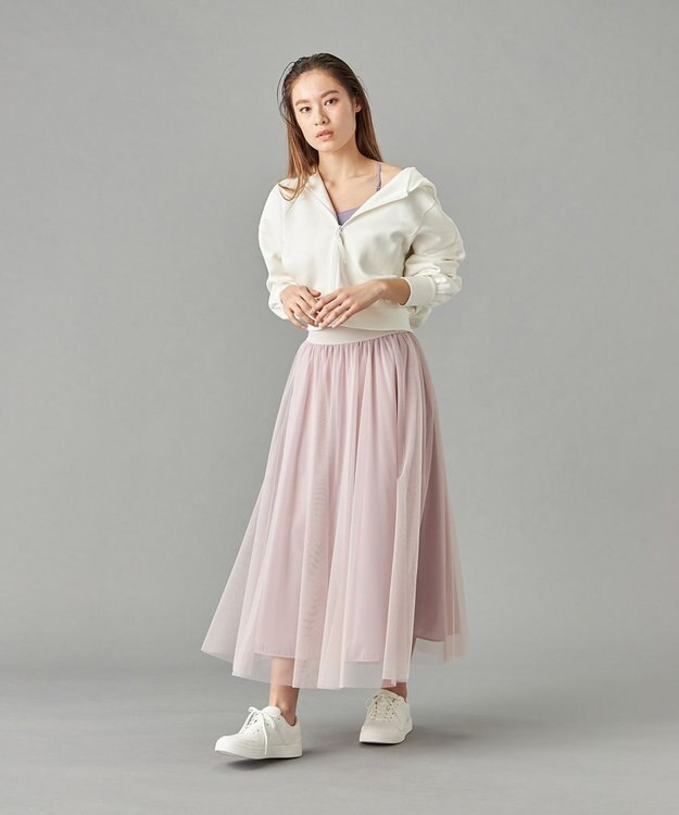 Chacott チュールスカート グレイッシュライラック