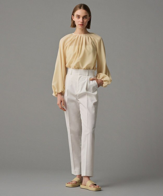 uncrave 【吸水速乾・接触冷感・洗濯機洗い可】シアーボイル ボリュームスリーブブラウス（uncrave STANDARD） イエロー