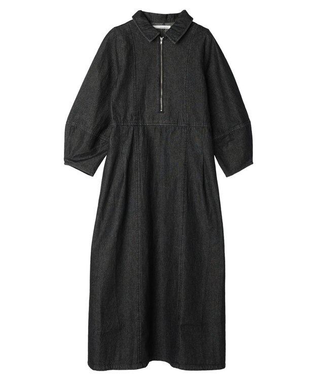 Green Parks ・ＥＬＥＮＣＡＲＥ　ＤＵＥ　デニムハーフＺＩＰワンピース Black