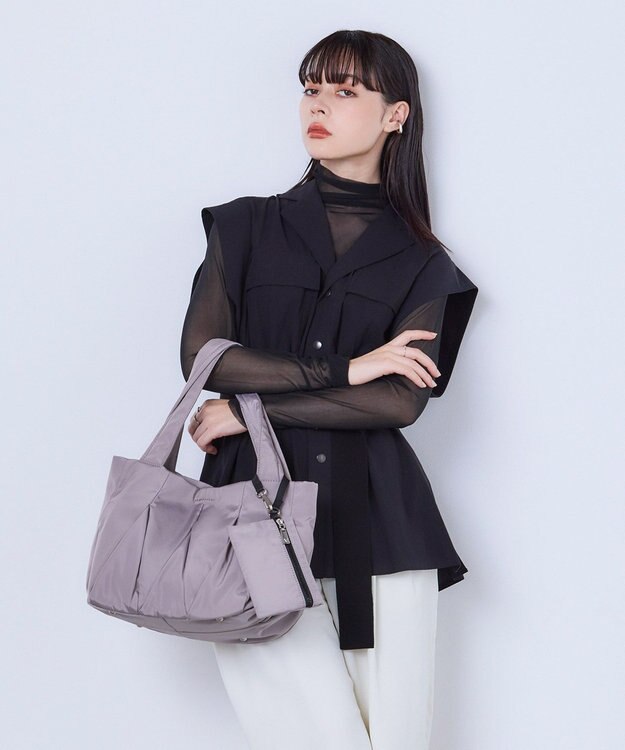 MioFIRANO HERRINGBONE J001 トートバッグ マルチケース付き はっ水 LIGHT GRAY