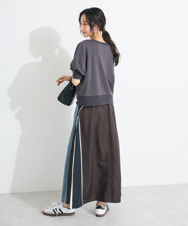 CRAFT STANDARD BOUTIQUE TC裏毛ボリュームハーフスリーブプルオーバー Black