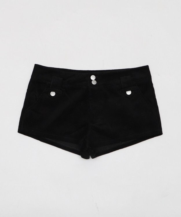 WEGO コーデュロイマイクロショートパンツ ブラック