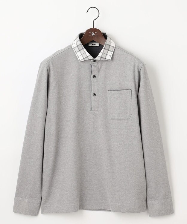 JOSEPH ABBOUD 【保温性/微起毛/ジャパンファブリック】ウィンターダディー ポロシャツ ライトグレー系