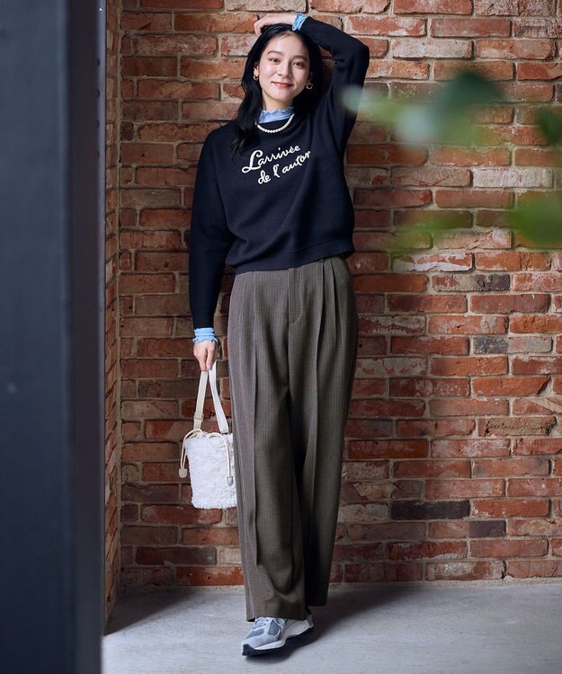 ANY 刺繍ロゴニット ネイビー