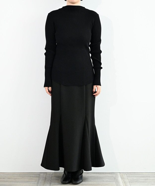 FORFORMO High-stretch Lib Knit Tops ハイストレッチリブニットトップス ブラック