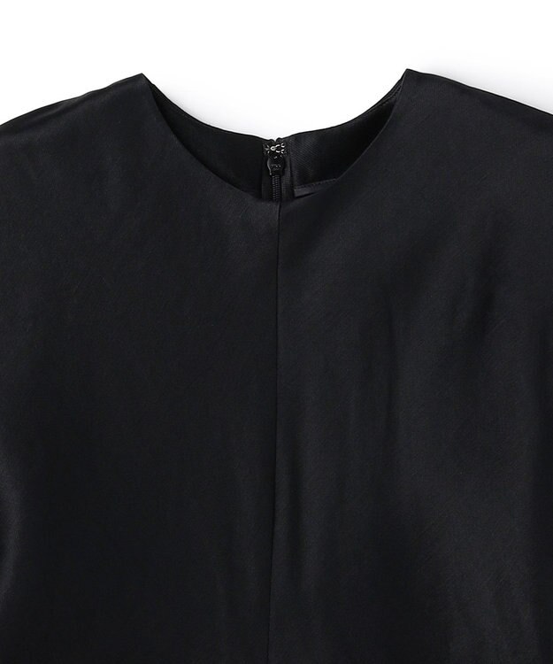 BEIGE， CYANO / サテン ドレープブラウス Black