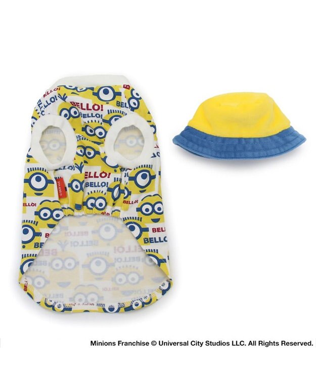 PET PARADISE ミニオン ボブ バケットハット付き Tシャツ 小型犬 イエロー