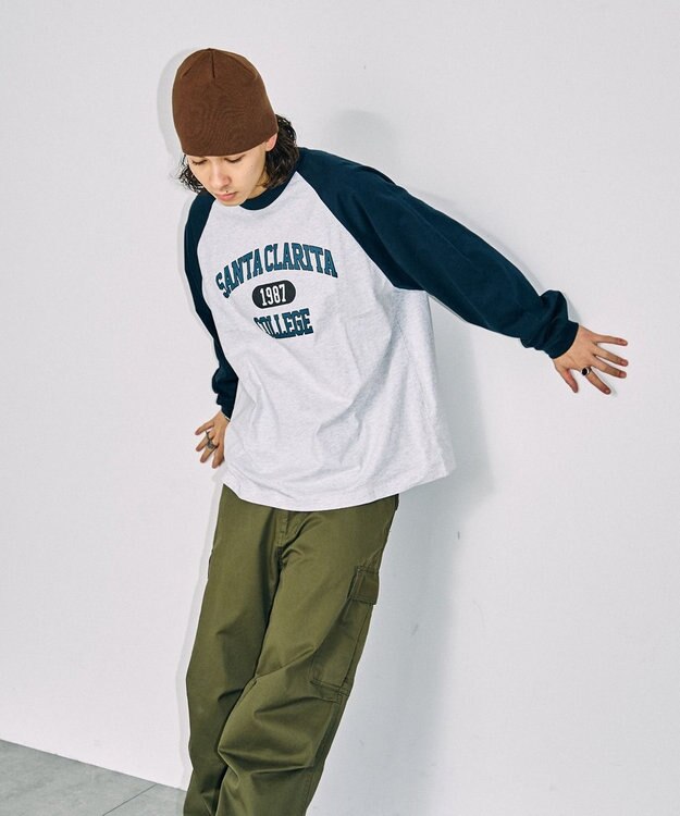 WEGO 【ユニセックス着用ITEM】ラグラングラフィックBIGロンT グレーその他