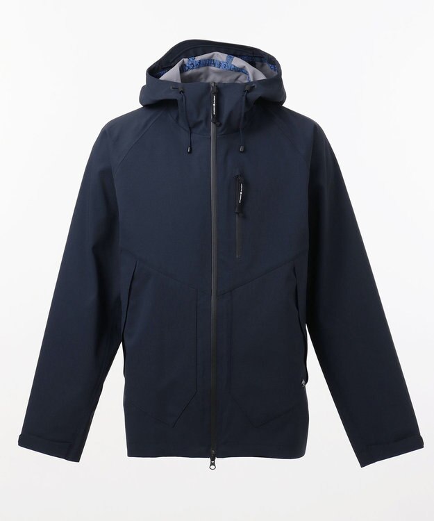 JOSEPH ABBOUD MOUNTAIN スラブシャンブレーストレッチ ブルゾン ネイビー系