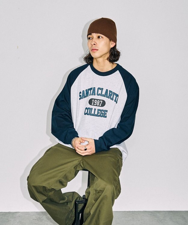 WEGO 【ユニセックス着用ITEM】ラグラングラフィックBIGロンT グレーその他