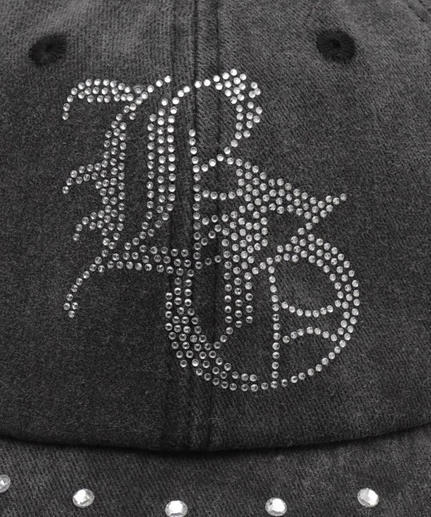 WEGO ロゴラインストーンキャップ ブラック