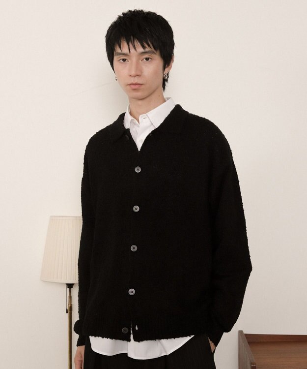 WEGO ブークレボタンカーディガン ブラック