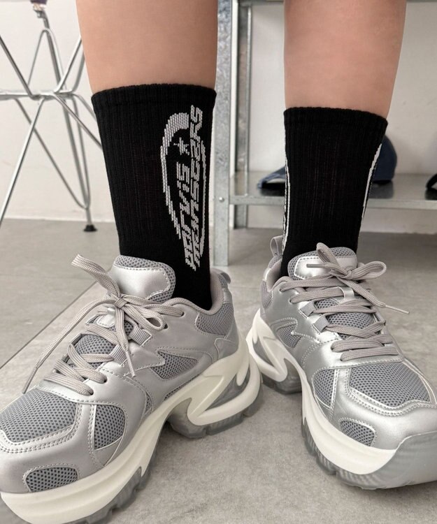 WEGO オーバルロゴデザインソックス ブラック