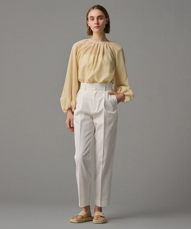 uncrave 【吸水速乾・接触冷感・洗濯機洗い可】シアーボイル ボリュームスリーブブラウス（uncrave STANDARD） イエロー