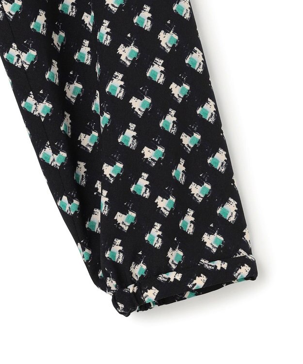 23区 モダンアートプリント ワンピース ネイビー系