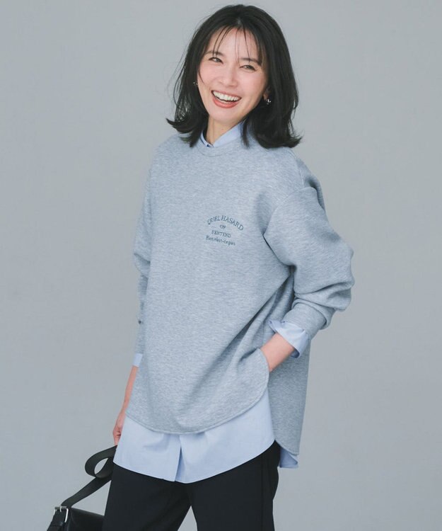 UNFILO BEAUTY FORM JERSEY 刺繍ロゴ プルオーバー TOPグレー