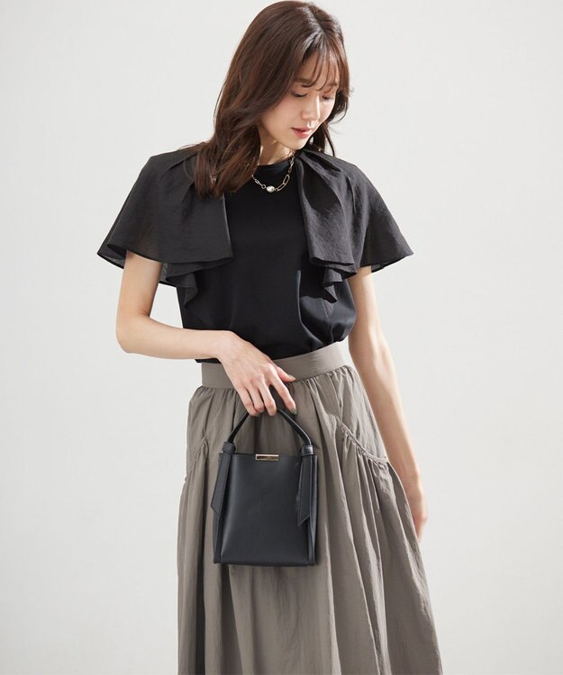 組曲 コットンポンチケープライク ブラウス ブラック系