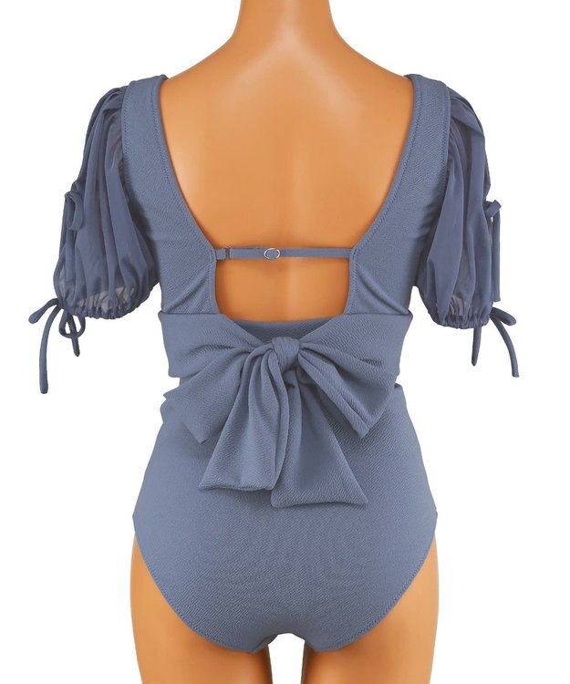 San-ai Resort（三愛水着楽園） 【San-ai Resort×PEACH JOHNコラボ】【ナイスバディ水着】パフスリーブワイヤービキニ　9M・11L　【San-ai Resort（サンアイリゾート）】 ブルー