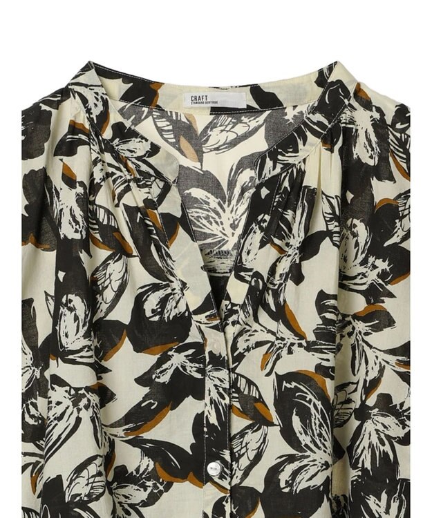 CRAFT STANDARD BOUTIQUE インド綿アソート柄シャツチュニック Ivory