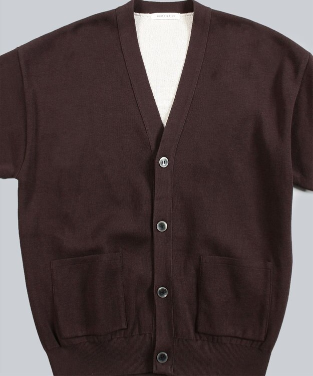 WHITE MAILS 【UNISEX】COTTON PAPER DOUBLE FACE カーディガン コゲチャ