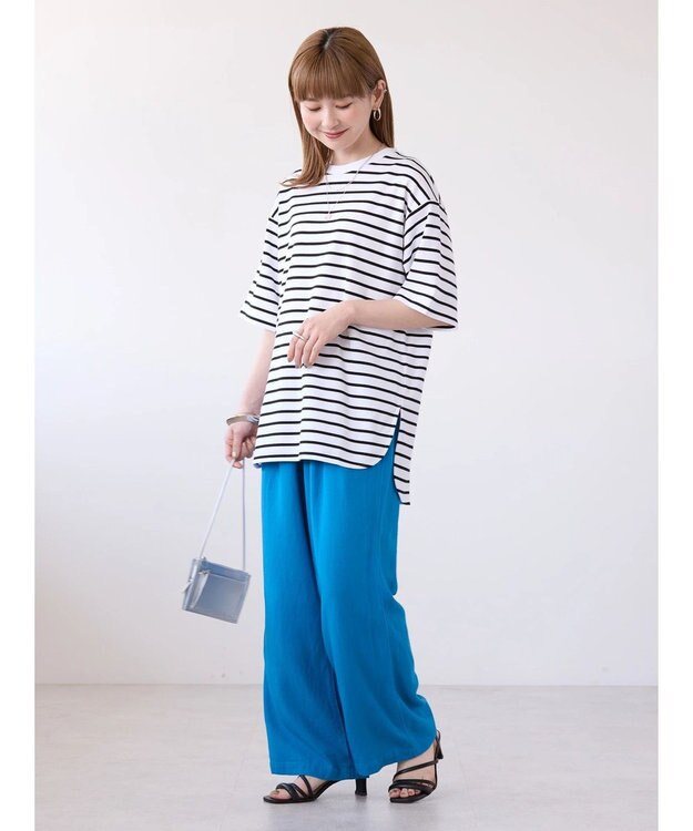 AMERICAN HOLIC 抗菌防臭＋ＵＶカット裾ラウンドカットチュニック Border