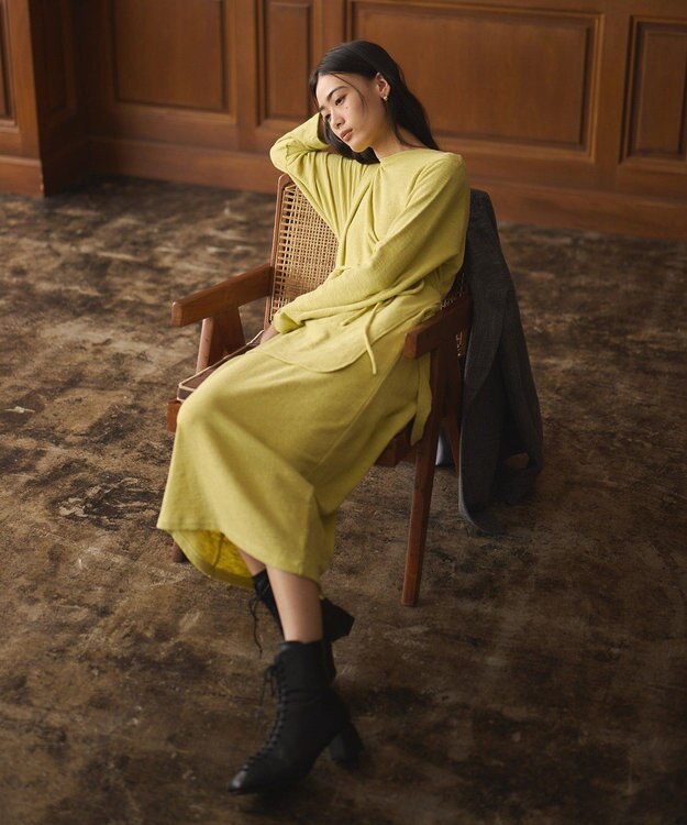 CRAFT STANDARD BOUTIQUE ラップ風デザインワンピース Lime Green