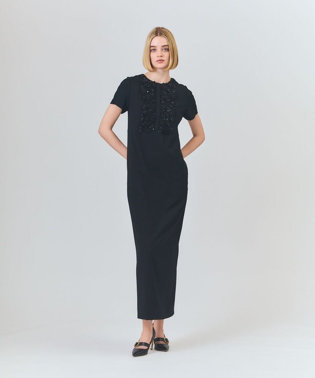GRACE CONTINENTAL コサージュビジュードレス ブラック