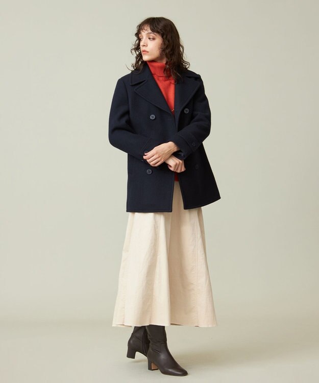 J.PRESS YORK STREET 【WOMEN】ウールカシミヤ タートルネックニット オレンジ系