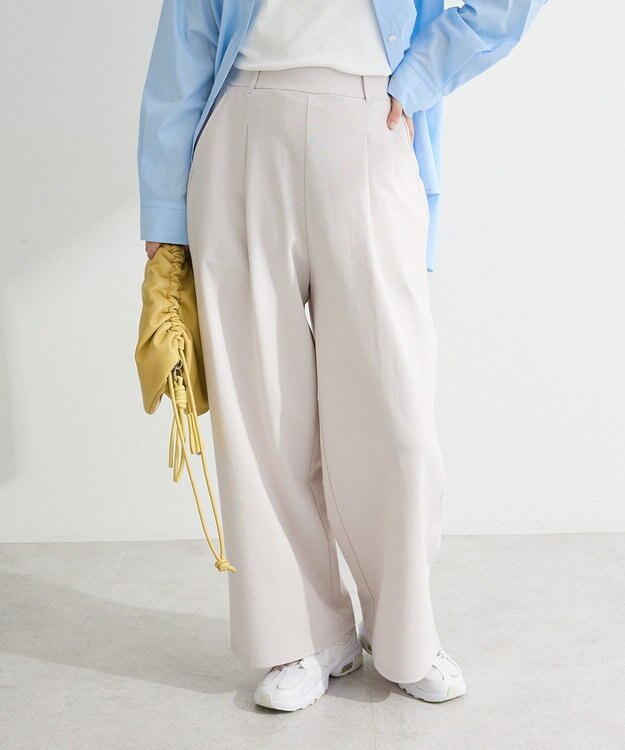 Green Parks タックワイドスウェットパンツ Light Gray