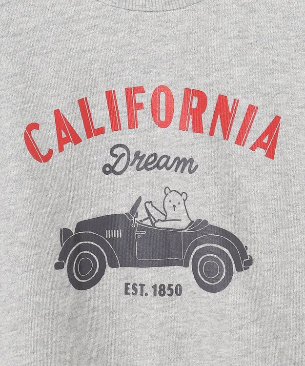 ANY KIDS アニマルプリント 裏毛トレーナー ライトグレー