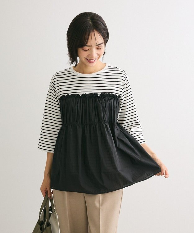 Green Parks シャーリングドッキングプルオーバー Black