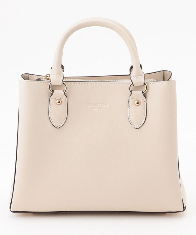 LA BAGAGERIE 【MONICA】スクエア2WAYハンドバッグ アイボリー