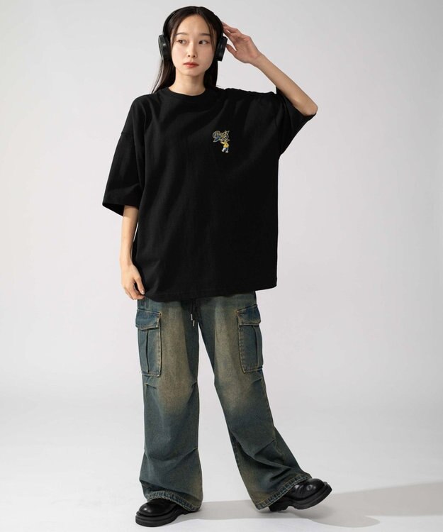 WEGO 【ユニセックス着用ITEM】別注BENDAVISサークルロゴグラフィックT（SS） ブラック