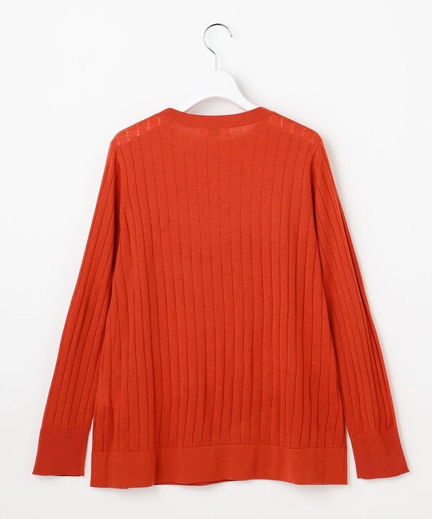 J.PRESS LADIES WORETED WOOL BLEND クルーネック ニット オレンジ系