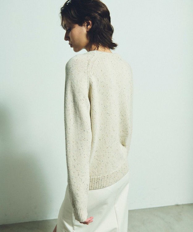 GRACE CONTINENTAL カシミヤ混ラメニットトップ キナリ