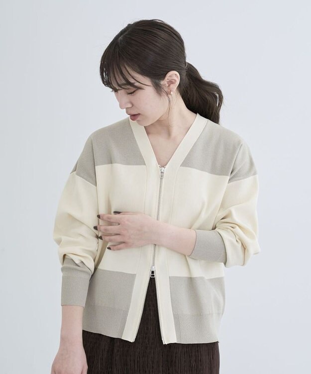 Green Parks ・ｆｕｒｒｙ　ｒａｔｅ　かる～いニットＺＩＰブル Ivory