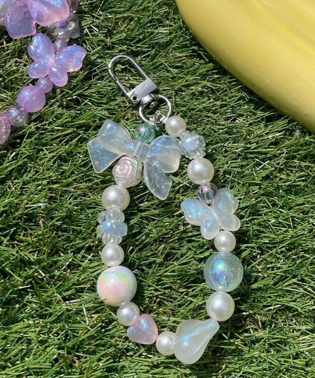 WEGO ビーズフープキーホルダーH ホワイト