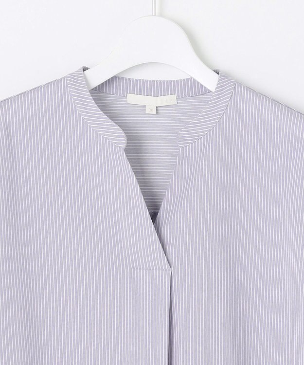 自由区 【WEB限定・洗える】トリコットジャージー カットソー サックスストライプ