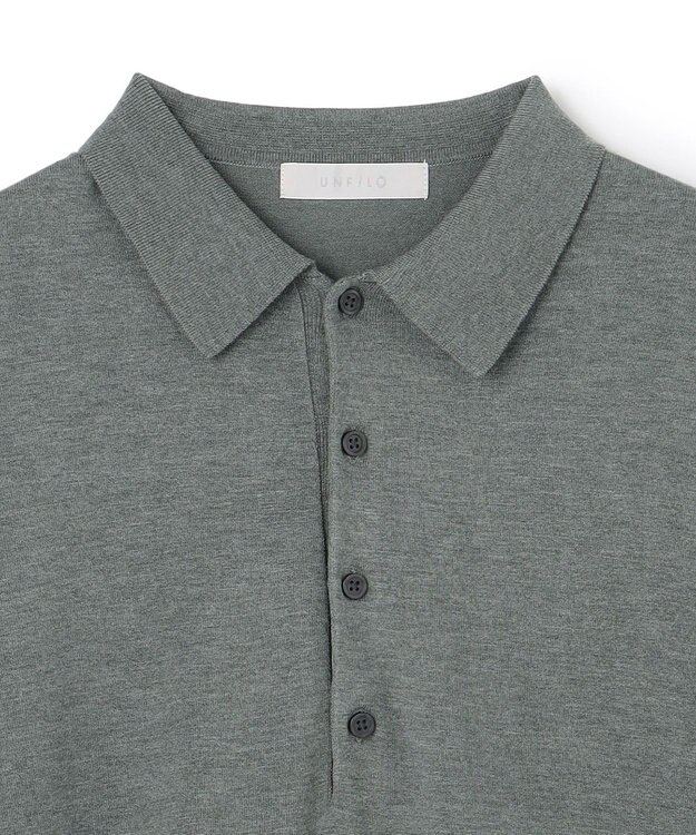 UNFILO MENS 【男女兼用】ソフトサーモ アンチピリングニット ポロ チャコール