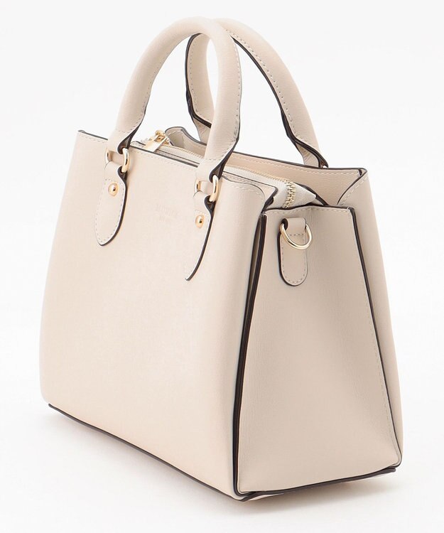 LA BAGAGERIE 【MONICA】スクエア2WAYハンドバッグ アイボリー