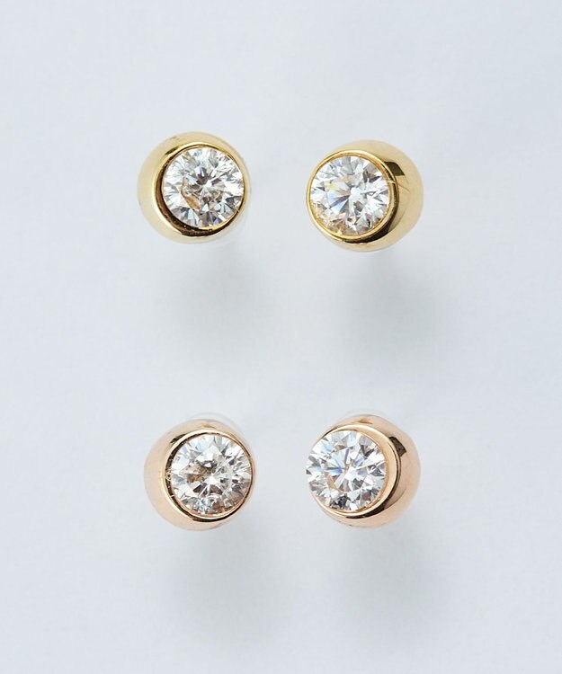 Phoebe 【金属アレルギー対応】ムーンライトビジューセラミックピアス　シャンパンゴールド シャンパンゴールド