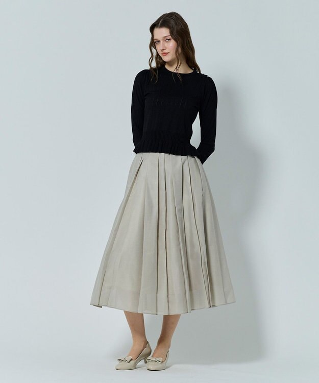 TOCCA IN ROMANCE ペプラム ニットプルオーバー ブラック系