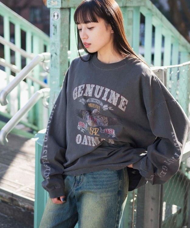 WEGO ピグメントグラフィックロンT 柄1