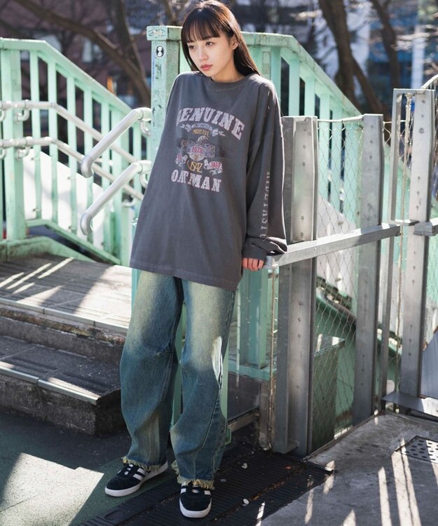 WEGO ピグメントグラフィックロンT 柄1