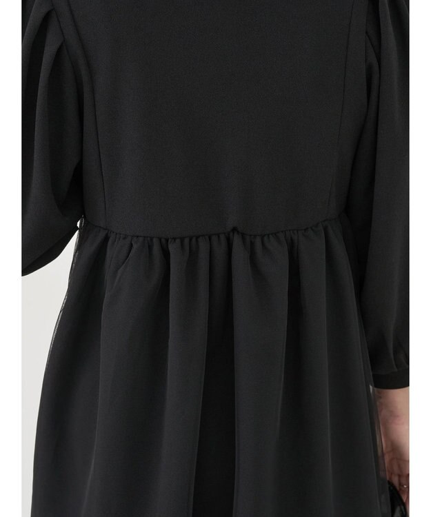 earth music&ecology チュールドッキングチュニック Black