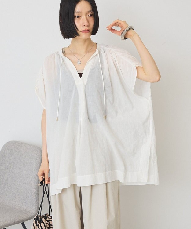 AMERICAN HOLIC フレンチスリーブスキッパーブラウス Ivory