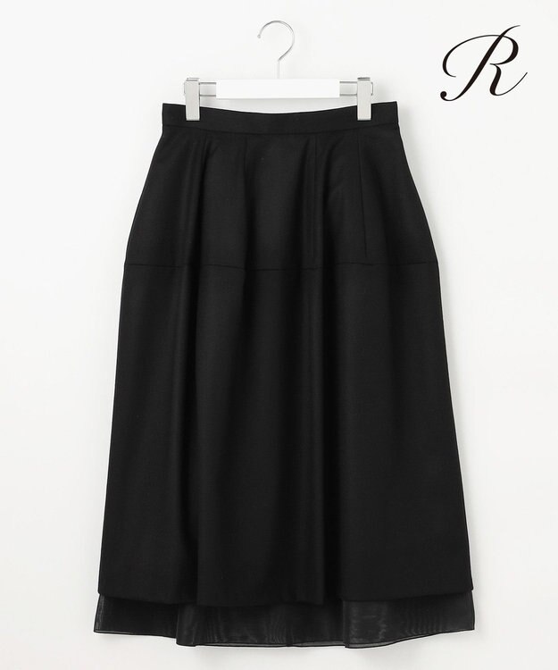 23区 【R(アール)】メリノシアーレイヤード スカート ブラック系