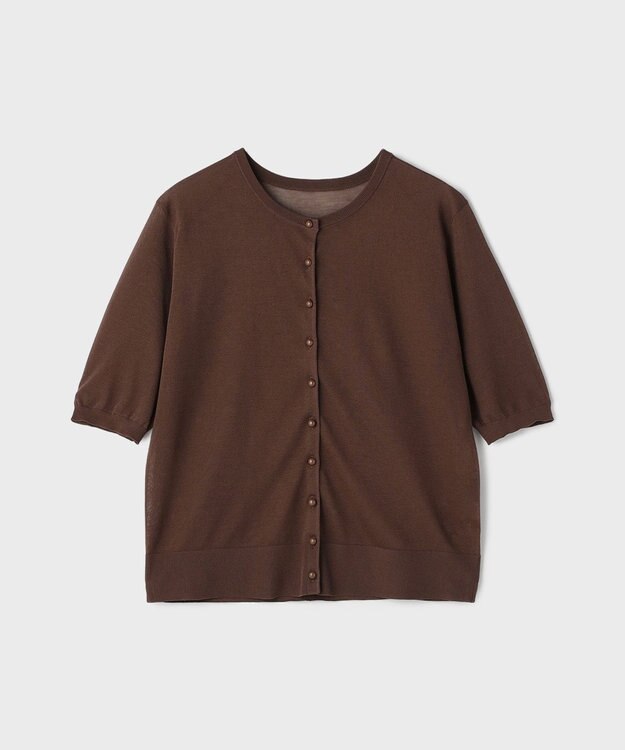 GRACE CONTINENTAL ハーフスリーブニットカーディガン ブラウン