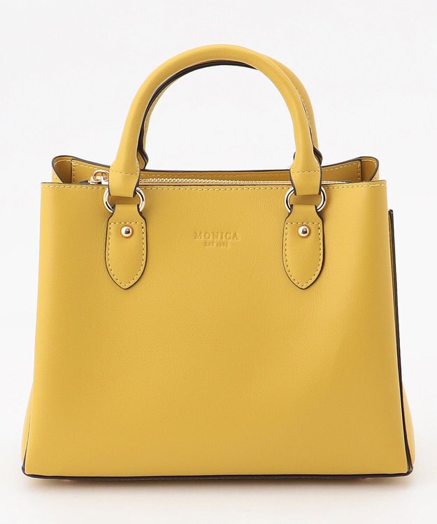 LA BAGAGERIE 【MONICA】スクエア2WAYハンドバッグ イエロー【WEB限定カラー】